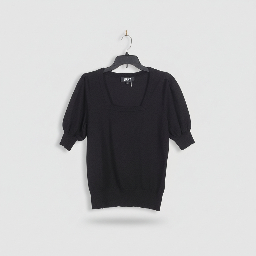 DKNY Black Puff Sleeve Top Women's Small